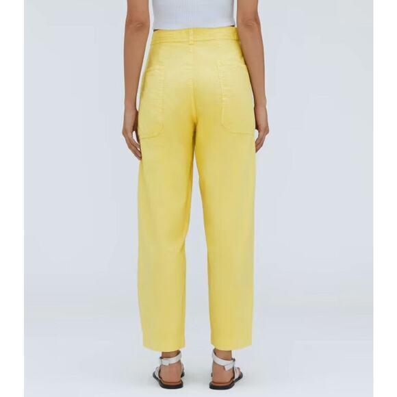 Everlane Fatigue Barrel Pants Size 16 Butter Yellow Spring Summer Linen Blend - Picture 8 of 8